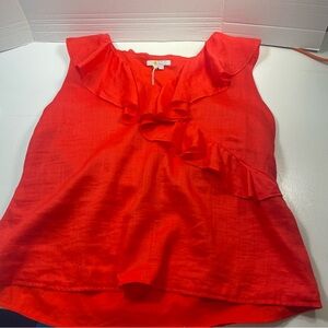 NWT Boden Red Alicia Sleeveless Cotton Blouse 18